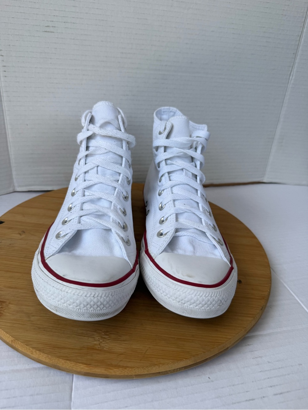 Converse Chuck Taylor All Star Hi Mens Size 8 White Red Athletic Shoes Sneakers - Picture 2 of 13